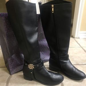 Black Tory Burch riding boots